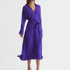NWT Reiss Elegant Purple Wrap Dress size 2